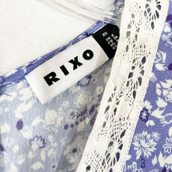 Rixo Gemma Midi Dress Lilac Purple Ditsy Floral Butterfly Coquette - Size XS - Picture 5 of 7